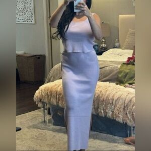 NWT House of Harlow Lilac 2 Piece Set Ribbed Tank Top and Maxi Skirt XS